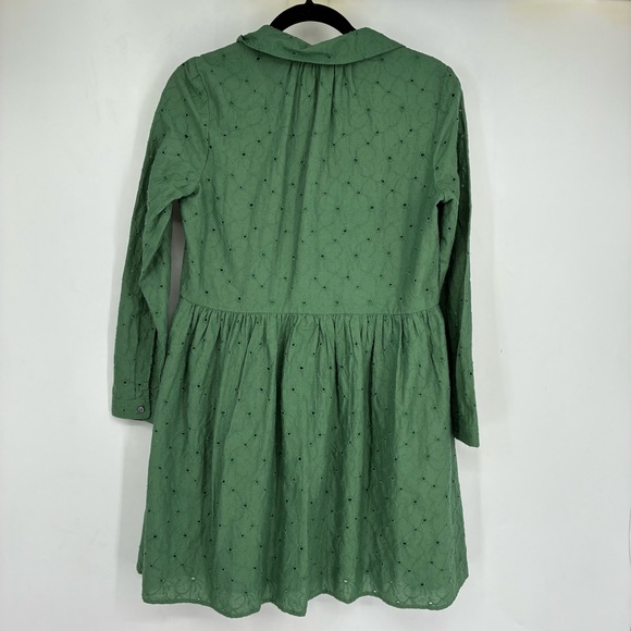 J. Crew Dress Eyelet Mini Shirt Dress Womens 4 Spring Kelly Long Sleeve 2024 - Picture 8 of 11